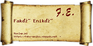 Fakó Enikő névjegykártya